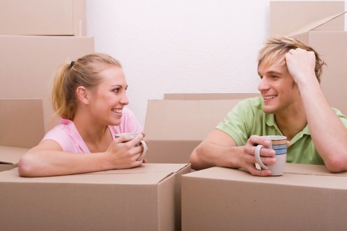 Commercial furniture and equipment prepared for an office move
