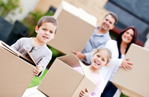 Packed moving boxes ready for man and van removals in Kingston upon Thames