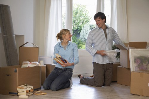 House moving team preparing a local residential move in Kingstonuponthames